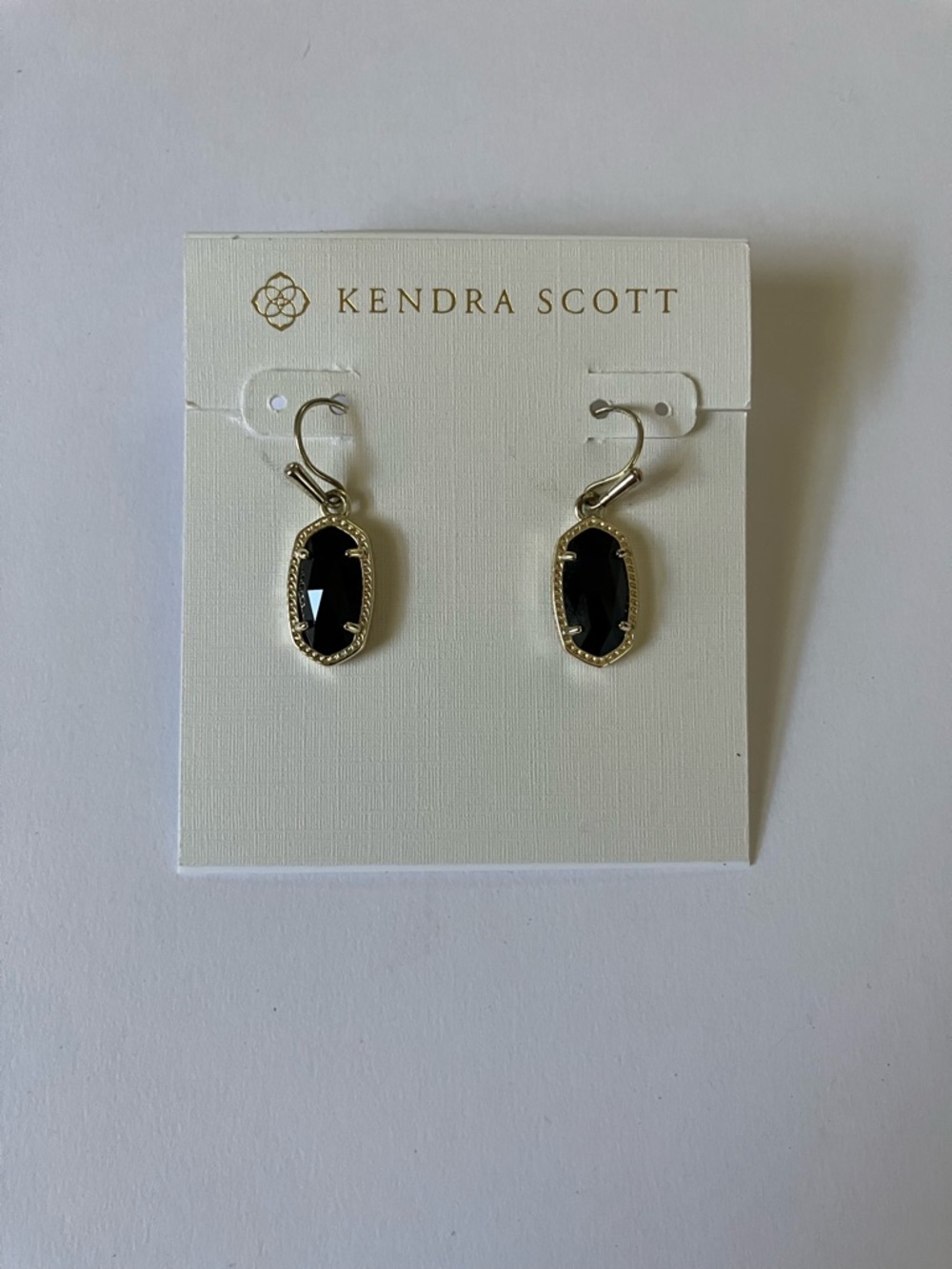 Kendra Scott Black and Gold Small Drop Earrings